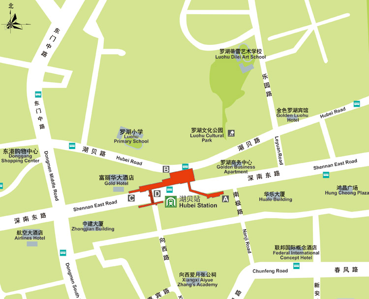 深圳地铁2号线出入口地图