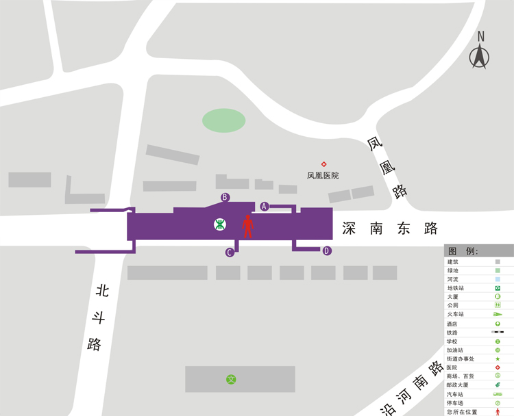 深圳地铁2号线出入口地图