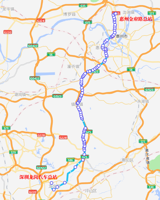 无缝接驳深圳地铁3号线延伸部分途经路段:由六联小学延伸经龙岗大道