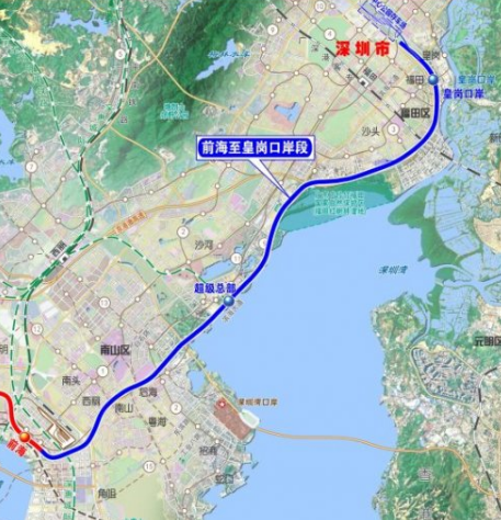 2023年穗莞深城际铁路深圳段线路图