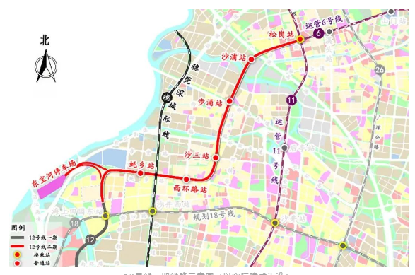 深圳地铁12号线二期线路图2023