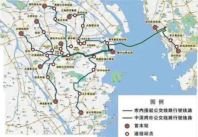 深中跨市公交线路图
